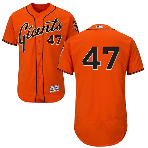 Giants #47 Johnny Cueto Orange Flexbase Authentic Collection Stitched MLB Jersey - Click Image to Close